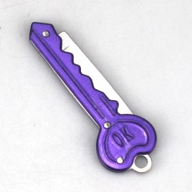 Personalized Mini Self Defense Keychains Suitcase Set Custom Combo Available (Style: Key Knife, Color: Purple)