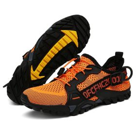 JIEMIAO Men Hiking Shoes Non-Slip Breathable Tactical Combat Army Boots Desert Training Sneakers Outdoor Trekking Shoes (Color: Orange, size: 38)