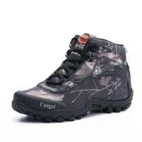 NEW Camo Tactical Boots Men Waterproof Military Tactical Boots Outdoor Combat Shoes Trekking Sneakers Man Hiking Hunting Boots (Color: Black, size: 42)