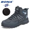 BONA 2022 New Designers Action Leather Plush Hiking Boots High Top Walking Shoes Men Work Mountain Sport Ankle Boots Mansculino